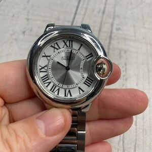 Adesso Silver Tone Roman Numeral Dial Stainless Steel Men's Watch needs battery